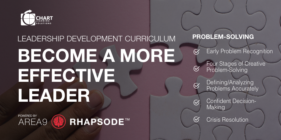 PROBLEM-SOLVING Adaptive Leadership Development Curriculum Become a More Effective Leader Area9 Lyceum in Collaboration with Chart Learning Solutions Banner